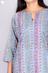 Terry Voile Kurta With Kota Dupatta In Floral Block Print