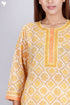 Terry Voile Kurta With Kota Dupatta In Floral Block Print