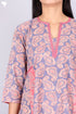 Terry Voile Kurta And Chiffon Dupatta Set In Paisley Block Print