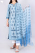 Khaadi Cotton Kurta With ChiffonDupatta In Block Print