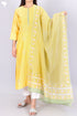 Chanderi Silk Kurta With Dupatta In Golden Yellow Floral Block Print