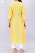 Chanderi Silk Kurta With Dupatta In Golden Yellow Floral Block Print