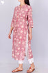 Terry Voile Kurta With Chiffon Dupatta In Floral Block Print