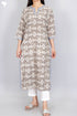 Terry Voile Kurta With Chiffon Dupatta In Block Print