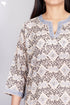 Terry Voile Kurta With Chiffon Dupatta In Block Print