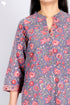 Terry Voile Kurta With Chiffon Dupatta In Floral Block Print