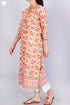 Terry Voile Kurta With Chiffon Dupatta In Floral Block Print