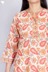 Terry Voile Kurta With Chiffon Dupatta In Floral Block Print