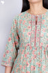 Terry Voile Kurta With Chiffon Dupatta In Floral Block Print