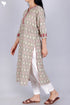 Terry Voile Kurta With Chiffon Dupatta In Graphic Block Print
