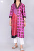 Tussar Silk Kurta Cotton Silk Dupatta Set In Block Print