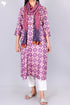 Tussar Silk Kurta Cotton Silk Dupatta Set In Block Print