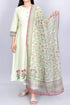Khaadi Kurta With Kota Doria Dupatta in Floral Block Print