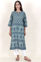 Khaadi Kurta With Kota Doria Dupatta in Floral Block Print