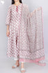 Mulmul Paneled Kurta With Kota Doria Dupatta In Floral Block Print