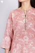 Kota Doria Kurta And DupattaIn Pale Pink Floral Block Print