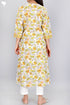 Cambric Cotton Kurta With Kota Doria Dupatta In Floral Block Print