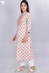 Cambric Cotton Kurta With Kota Doria Dupatta In Floral Block Print