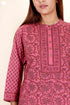 Cambric Cotton Kurta With Kota Doria Dupatta In Floral Block Print