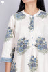 Organic Slub Cotton Kurta With Kota Doria Dupatta in Floral Block Print