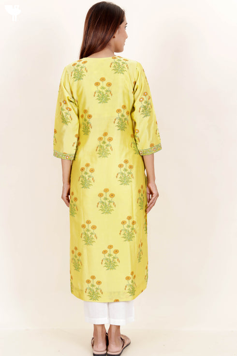 Chanderi Silk Kurta And Dupatta Set With Gota Patti Embroidery