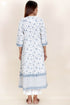 Slub Cotton Kurta With Kota Doria Dupatta in Floral Block Print
