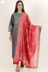 Chanderi Silk Kurta And Dupatta Set With Gold Block Print