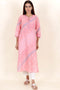 Khaadi Cotton Kurta And Kota Doria Dupatta Set In Block Print