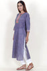 Terry Voile Kurta With Kota Dupatta In Floral Block Print