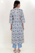 Terry Voile Kurta With Kota Dupatta In Floral Block Print