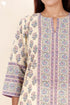 Terry Voile Kurta With Kota Dupatta In Floral Block Print