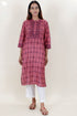 Cotton Silk Kurta With Chanderi Dupatta In Block Print