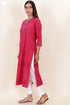 Mangalgiri Cotton Kurta with Kota Doria Dupatta In Block Print