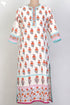 Cambric Cotton Kurta With Floral Block Print