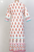 Cambric Cotton Kurta With Floral Block Print