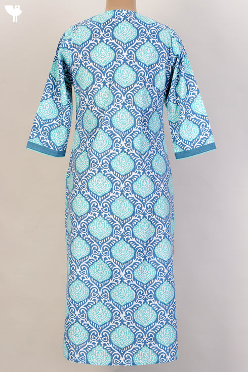 Cambric Cotton KurtaIn Graphic Block Print