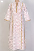 Cambric Cotton Paneled KurtaIn Graphic Block Print