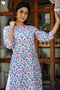Cambric Cotton Kurta In Floral Block Print