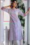 Cambric Cotton Paneled Kurta In Floral Block Print