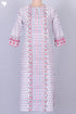 Cambric Cotton Paneled Kurta In Floral Block Print