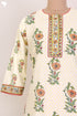 Cambric Cotton Paneled Kurta In Floral Block Print