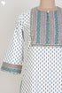 Slub Cotton Kurta In Floral Print