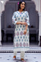 Slub Cotton Kurta In Paisley Block Print