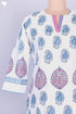 Slub Cotton Kurta In Paisley Block Print