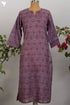 Kota Doria Kurta in Modern Floral Block Print