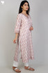 Chanderi Silk Pintucked Kurta In Floral Block Print