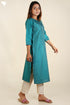 Chanderi Silk Pin-tucked Kurta In Jewel Teal