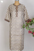 Chanderi Silk Kurta In Floral Block Print