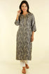 Tussar Silk Kurta In Graphic Block Print