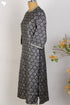 Tussar Silk Kurta In Graphic Block Print With Sequined Embroidery